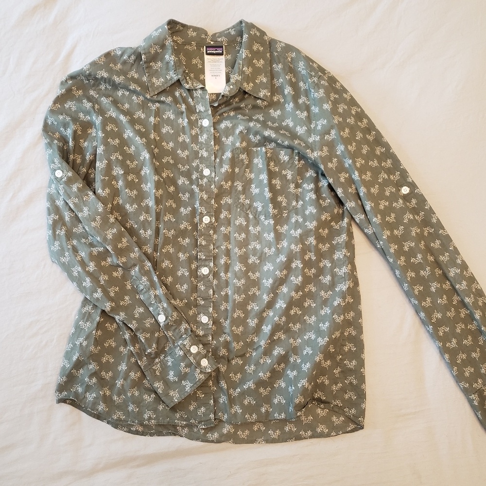 Olive Green Patagonia Button Down Shirt